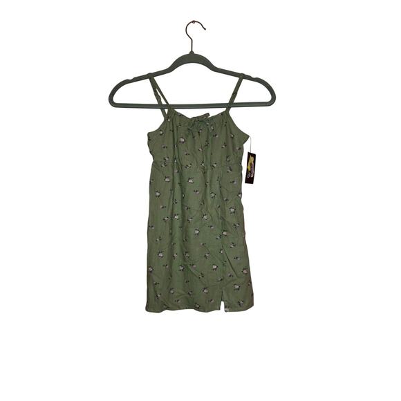 Art Class linen blend green with dainty floral dress size 6/7 years - Picture 1 of 4